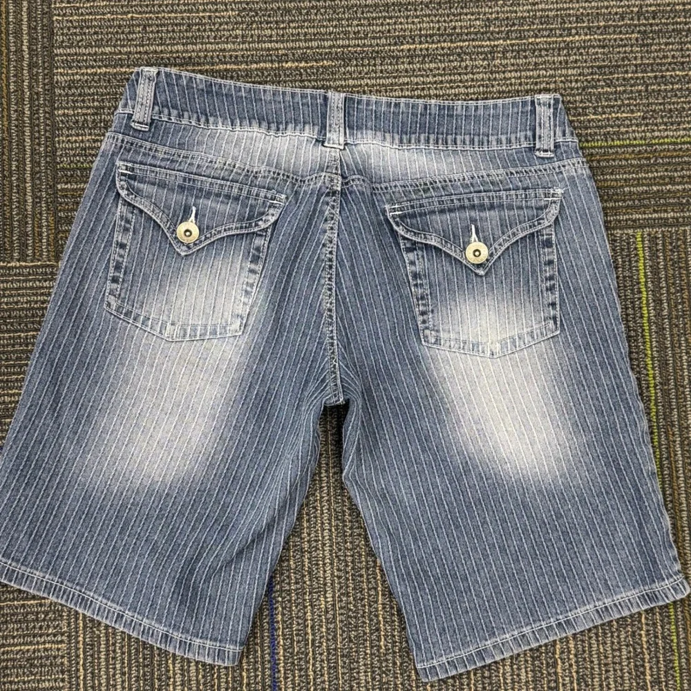 Farlow Jeans Denim Shorts Womens 13 Blue Excellent‎ Pinstripe Y2K Bermuda Faded